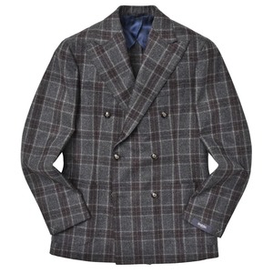 BARBA(バルバ)<br>ウールフランネルタータンチェック6Bダブルジャケット GMDP/7320001 17072014022