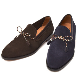 F.LLI Giacometti(フラテッリジャコメッティ)<br>カーフスエードイントレチャートリボンスリッポン FG486 15081004057