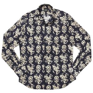 Bagutta(バグッタ)<Br>ウォッシュドコットンフラワープリントオープンカラーシャツ JOHNNY GLR/09083 11091002054