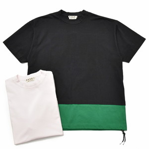 MARNI(マルニ)<br>コットンクルーネックバイカラーS/Sカットソー HUMU0034 12191400138