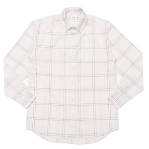 moncao(モンサオ)<br>カディコットンダブルウインドーペーンレギュラーカラーシャツ EMB3 11091404136