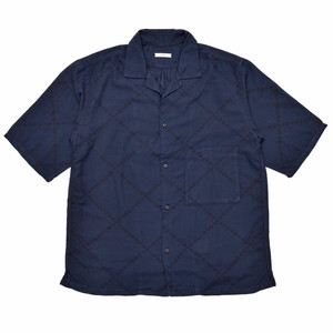 moncao(モンサオ)<br>カディコットンダイヤステッチパターンオープンカラーS/Sシャツ YDI-0285 11091403136