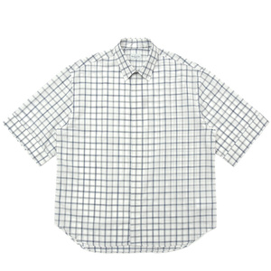 Bagutta(バグッタ)<br>ウォッシュドコットンポプリンビッグタッターソールチェックS/Sレギュラーカラービッグシルエットシャツ MILOS GM/8948 11091013054