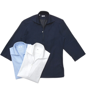 BARBA(バルバ)<br>CAPRIカプリ コットンメッシュソリッドクオータースリーブカプリシャツ 5710 11091005022