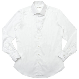 FRAY(フライ)<br>Robertoロベルト コットンツイルソリッドワインピースカラーシャツ Semisnello/1600 11091006022