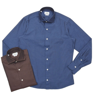 Giannetto(ジャンネット)<br>コットンツイルソラーロセミワイドカラーシャツ VINCI FIT/92031110300V81 11092000109