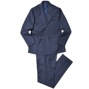 Gianfranco Bommezzadri(ジャンフランコ ボメザドリ)<br>ウールギャバジンソリッド6B1プリーツダブルスーツ FJ622111+1SK21/G3135 17112203027