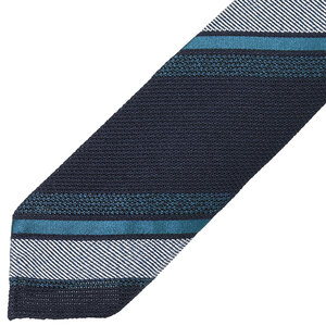 Stefano Cau(ステファノ カウ)<br>シルクガルザストライプスフォデラートタイ 25005 18221206027