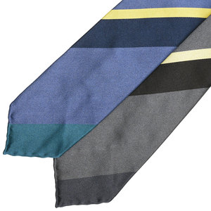 Stefano Cau(ステファノ カウ)<br>シルクサテンパネルストライプスフォデラートタイ 16684 18221200027