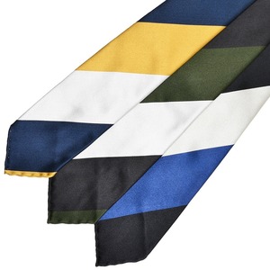 Stefano Cau(ステファノ カウ)<br>シルクサテンブロックストライプスフォデラートタイ 16122 18221201027