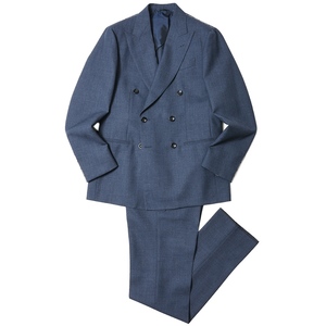 GIANFRANCO BOMMEZZADRI(ジャンフランコ ボメザドリ)<br>ウールメランジフレスコ6B1プリーツダブルスーツ FJ612511+1SK2112 17121202027