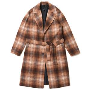 Hevo(イーヴォ)<br>OSTUNIオストゥーニ ウールナイロンライトツィードオンブレーチェックベルテッドアルスターコート OSTU738 14126007109