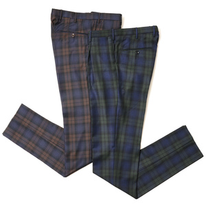 INCOTEX(インコテックス)<br>SLIM FIT SUPER100'sウールサージタータンチェック1プリーツテーパードパンツ 1T0031-1783J 13026201052