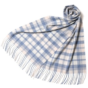 BEGG X CO(ベグ アンド コー)<br>guji別注カシミアブラックウォッチ大判ストール Arran 18322206059