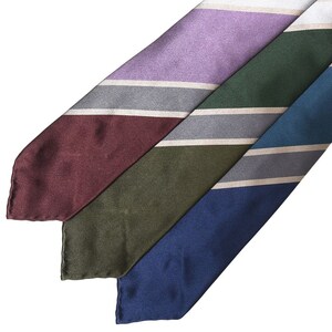 Stefano Cau(ステファノ カウ)<br>シルクサテンパネルストライプスフォデラートタイ 18334 18231202027