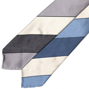 Stefano Cau(ステファノ カウ)<br>シルクサテンブロックストライプスフォデラートタイ M1876SC 18231209027