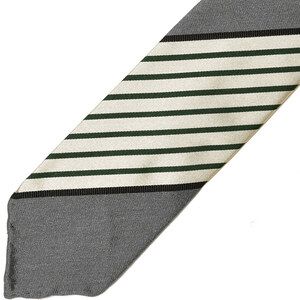 Stefano Cau(ステファノ カウ)<br>シルクジャガードパネルストライプスフォデラートタイ T2903 18231211027