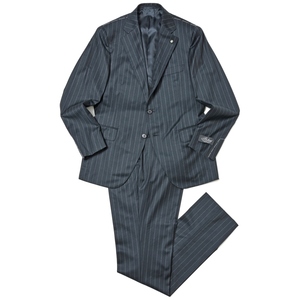 Belvest(ベルベスト)<br>SUPER120'sウールサキソニーチョークストライプ3B1プリーツスーツ A305S-1502 17136201020