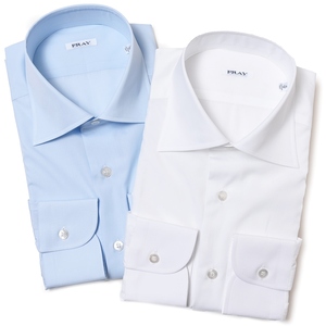 FRAY(フライ)<br>BYRONバイロン CARLO RIVAカルロリーバ コットンブロードソリッドセミワイドカラーシャツ(ソフト芯)1215 11131200178