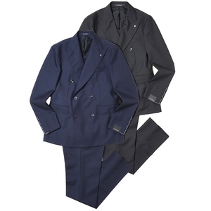 TAGLIATORE(タリアトーレ)<br>VESVIOヴェスヴィオ ウールモヘアサージ6B1プリーツダブルスーツ 2SVF20B11/150108 17132001054