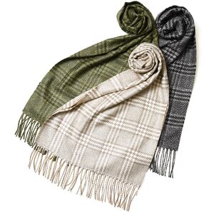 PIACENZA(ピアチェンツァ)<br>シルクカシミアジャガードタータンチェックマフラー URAS/83649 18332200025