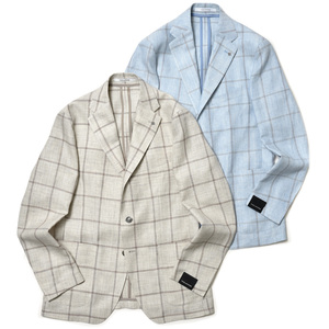 TAGLIATORE(タリアトーレ)<br>DAKARダカール リネンウールウインドーペーン2Bジャケット DAKAR22K/520011 17041003054