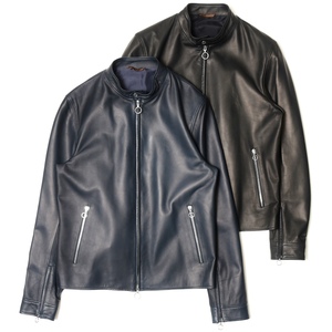 SERAPHIN(セラファン)<br>BIKER ANDYバイカーアンディ ラムレザースタンドカラーシングルライダース 14241001025