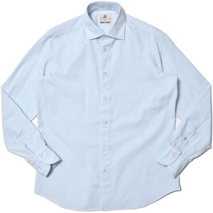 Finamore(フィナモレ)<br>LUIGIルイジ/BALIバーリ ウォッシュドコットンシャンブレーワイドカラーシャツ 11041005039