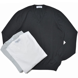 GRAN SASSO(グランサッソ)<br>12ゲージソフトコットンVネックニット 55149/18190 16041002035