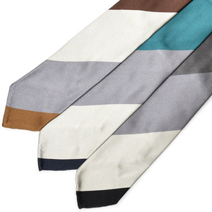 Stefano Cau(ステファノ カウ)<br>シルクサテンブロックストライプスフォデラートタイ MF2208 18241202027