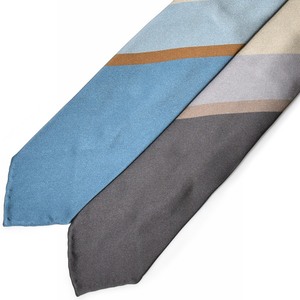 Stefano Cau(ステファノ カウ)<br>シルクパネルストライプスフォデラートタイ SC0049 18241206027