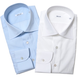 FRAY(フライ)<br>BYRONバイロン CARLO RIVAカルロリーバ コットンブロードセミワイドカラーシャツ(ソフト芯)1215 11141200178