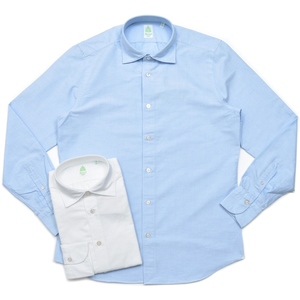 Finamore(フィナモレ)<br>LUIGIルイジ/BALIバーリ コットンピンオックスワイドカラーシャツ P5039 11051002039