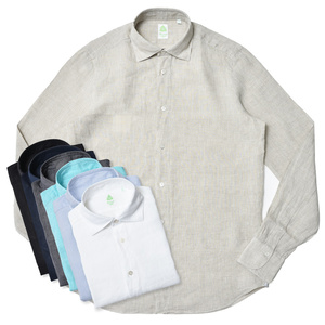 Finamore(フィナモレ)<br>LUIGIルイジ/BALIバーリ リネンワイドカラーシャツ C0650 11051001039