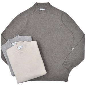 GRAN SASSO(グランサッソ)<br>セミミドルゲージスーパージーロンラムズウールモックネックニット 24171/25024 16052002035