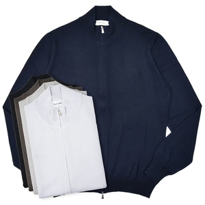 GRAN SASSO(グランサッソ)<br>12ゲージウールスタンドカラージップニットブルゾン 55144/14290 16052010035