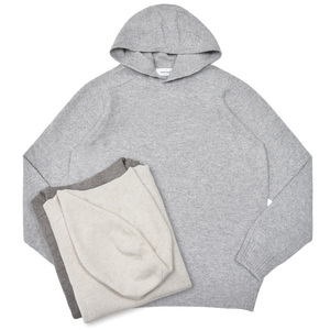 GRAN SASSO(グランサッソ)<br>セミミドルゲージスーパージーロンラムズウールプルオーバーニットフーディー 24122/25024 16052011035