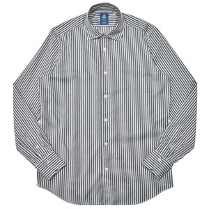 Finamore(フィナモレ)<br>LUIGIルイジ/BALIバーリ コットンシックシンストライプワイドカラーシャツ M0675 11052004039