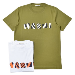 MARNI(マルニ)<br>コットンロゴクルーネックS/Sカットソー HUMU0170P1 USCS78 12121400138