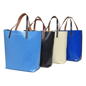MARNI(マルニ)<br>ポリエステル×レザーバイカラーロゴトートバッグ SHMQ0000A3 P3572 18421400138