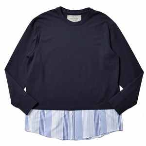 Casely Hayford(ケイスリー ヘイフォード)<br>GONZALES コットンクルーネック切り替えスウェット 175-62640001 12025401065