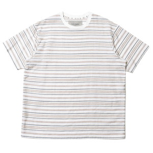 Casely Hayford(ケイスリー ヘイフォード)<br>FARID コットンレーヨンリネンマルチボーダークルーネックS/STシャツ 175-62340001 12125401065