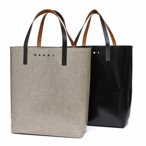 MARNI(マルニ)<br>セルロース×レザーバイカラーロゴトートバッグ SHMQ0025Q0 P0621 18421401138